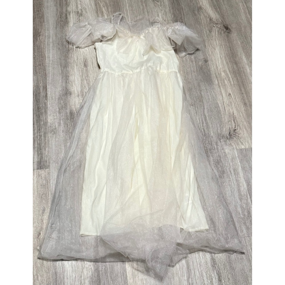Kids White Tulle Dress Off‎ Shoulder Party Special Occasion